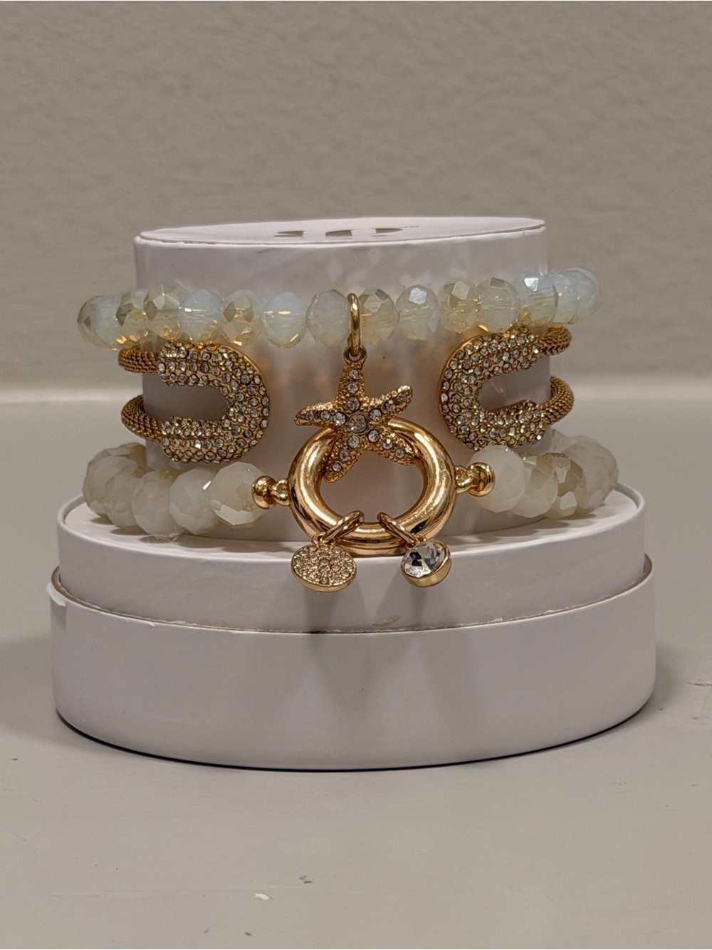 Bomb Party Bracelets! Curated Stack with Gold, Starfish Charm
